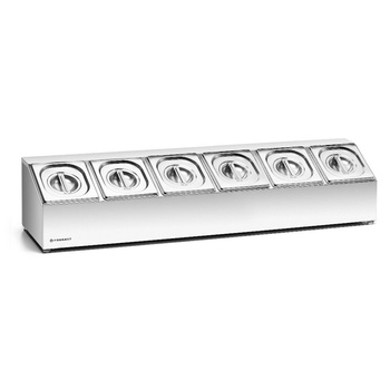 Présentoir pour aliments pour 6 bacs GN 1/6, 103x24,5x21,5 cm | FORGAST FG11616