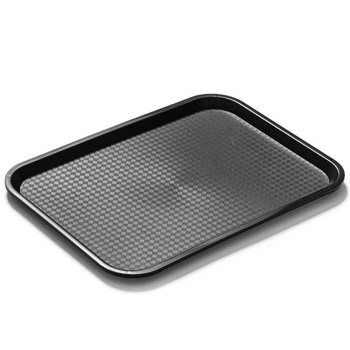 Plateau fast food, noir, polypropylène, 40x30 cm, rectangulaire | FORGAST FG12523