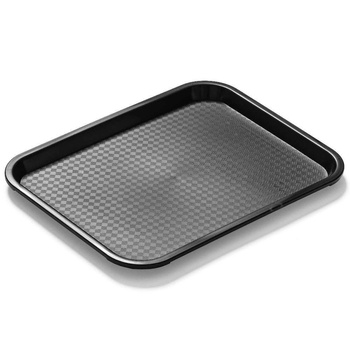 Plateau fast food noir, polypropylène, 35x25 cm, rectangulaire | FORGAST FG12503