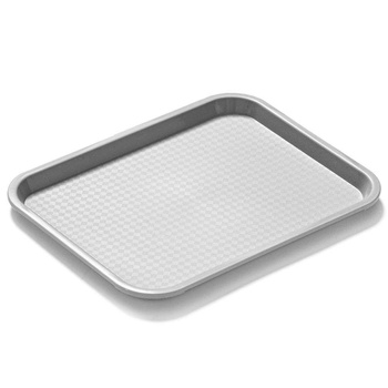 Plateau fast food gris, polypropylène, 40x30 cm, rectangulaire | FORGAST FG12525