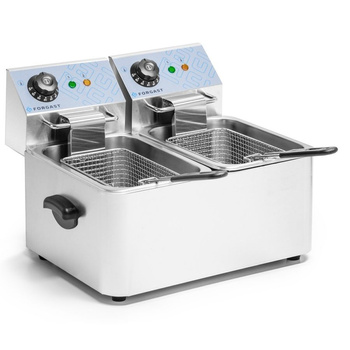 Friteuse électrique à 2 cuves 2x4 L, 2x2 kW, 230 V | FORGAST FG09024