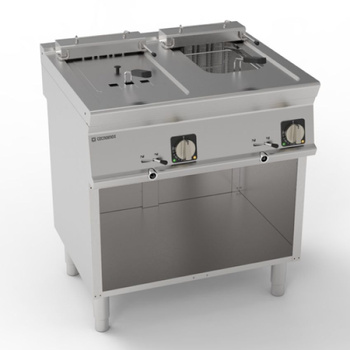 Friteuse électrique à 2 cuves sur bâti - capacité 2x8 L | TECNOINOX 716053