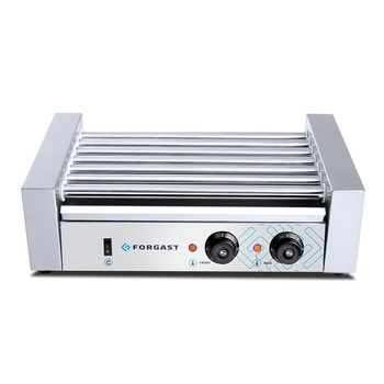 Gril à rouleaux pour hot-dogs sans vitre, 7 rouleaux, 1,4 kW, 230 V | FORGAST FG09602