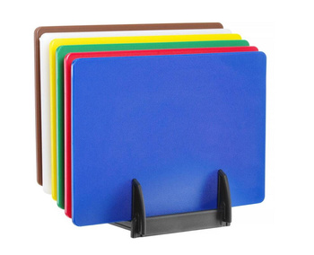 Ensemble de 6 planches à découper HACCP 45 x 30 cm avec support pour planches | HENDI 825686
