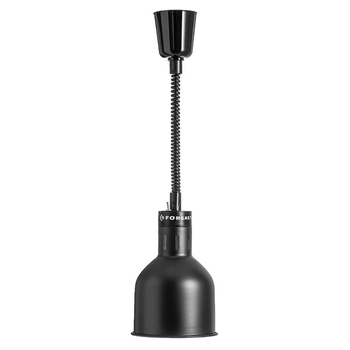 Lampe chauffante pour plats noire, cylindrique, 0,25 kW, réglage de la hauteur 60-180 cm | FORGAST FG03341