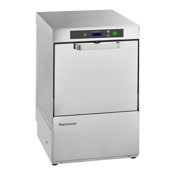 Lave-verres professionnel SMART, commande électronique, doseur de produit de lavage, panier 35x35 cm, 2,89 kW, 230 V | PROFICHEF PCZ-04035