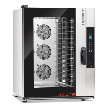 Four mixte à convection électrique Delta 12 GN 1/1, commande électronique, 15,8 kW, 400 V | PROFICHEF PCD311012