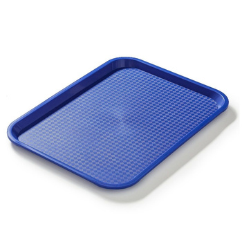 Plateau fast-food bleu, polypropylène, 40x30 cm, rectangulaire | FORGAST FG12524