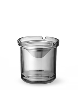 Cendrier en verre avec insert en acier Ø 98 mm | HENDI 440117