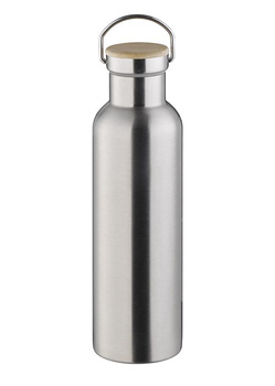 Bouteille isotherme « H2O YEAH! », acier inoxydable, couvercle en bambou, 750 ml | APS 66906