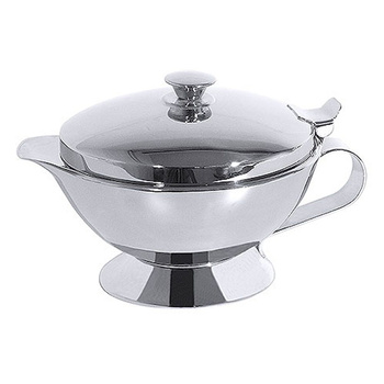 Saucière en acier avec couvercle, 400 ml, hauteur 11,5 cm | CONTACTO 605/040