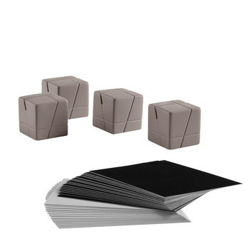 Présentoir pour cartes, ensemble - 4 présentoirs et 30 cartes d’étiquetage, 3x3x3 cm | APS 71493