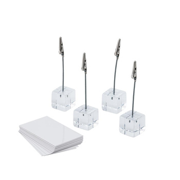 Support pour cartes, lot de 4 supports, 20 cartes d’étiquetage, 3x3x12 cm | APS 74