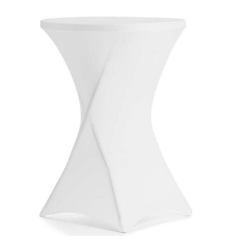 Housse pour table de cocktail 80 cm blanche | FORGAST FG03821