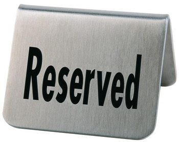 Plaquette de table « Reserved », lot de 2 pièces, 5.5x5x3.5 cm | APS 13