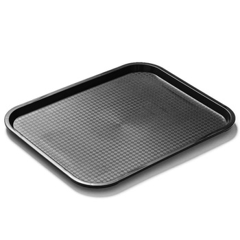 Plateau fast food noir, polypropylène, 45x35 cm, rectangulaire | FORGAST FG12533