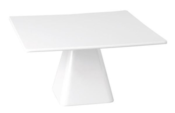 Plateau carré pour gâteaux et pâtisseries CASUAL, blanc, en mélamine, 31x31x16 cm | APS 83893