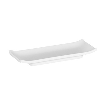 Plateau à sushi ZEN, en mélamine, blanc, 22,5x9,5x3 cm | APS 83742