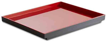 Plateau ASIA PLUS GN 1/2 en mélamine, rouge et noir, 32,5x26,5x3 cm | APS 15456
