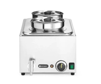 Bemar Hendi Ranger avec robinet de vidange, 8 L, 1000 W, 60,4 x 33,2 x 31,5 cm, bac 2x4 L, 3xGN 1/3 | HENDI 201473