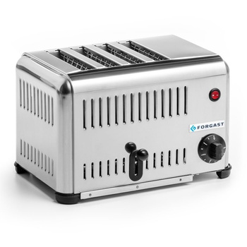 Grille-pain 4 fentes, acier inoxydable, 2,3 kW | FORGAST FG09805