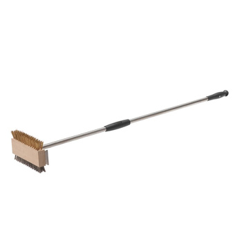 Brosse double à poils en laiton et en acier pour gril ou four | GI.METAL AC-SPBI