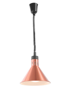 Lampe chauffante pour plats suspendue, couleur cuivrée, 27,5 cm, 0,25 kW | HENDI 273876