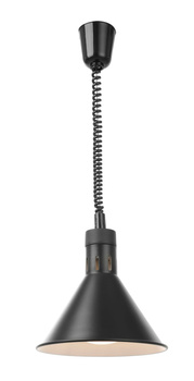 Lampe chauffante pour plats conique, noire, 0,25 kW, 25 cm | HENDI 273845