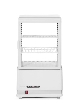 Vitrine réfrigérée 58 l, blanche, LED, dégivrage automatique, 45,2x40,6x81,6 cm | HENDI 233610