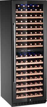 Cave à vin, 2 zones, 131 bouteilles, noire, 418 l | ARKTIC 237137