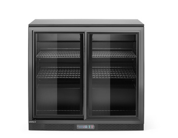 Réfrigérateur de bar pour boissons 2-portes, portes coulissantes, noir, 158 l, acier laqué | ARKTIC 236888