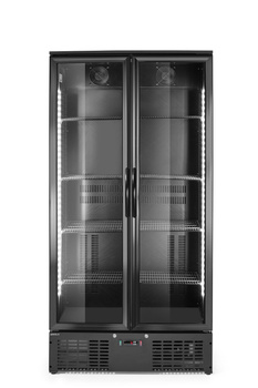 Réfrigérateur à boissons 2-portes, 384 l, noir, acier laqué, 8 étagères | ARKTIC 237014