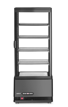 Vitrine réfrigérée 98 l, noire, LED, 2-6°C | HENDI 233269