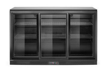 Réfrigérateur de bar pour boissons 3-portes, portes coulissantes, noir, acier laqué, 323 l | ARKTIC 236901