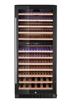 Cave à vin 2 zones, 124 bouteilles, noire, 230 l | ARKTIC 237120