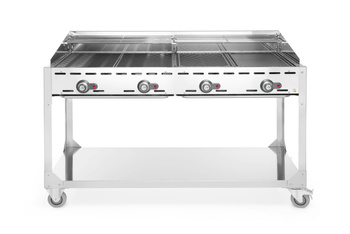 Grill à gaz Green Fire Kitchen Line à 4 brûleurs, 22 kW | HENDI 149614