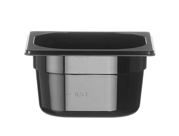 Récipient GN 1/6 prof. 10 cm en polycarbonate noir | HENDI 862728