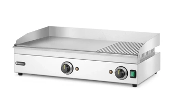 Plaque à griller électrique Kitchen Line, 1/3 lisse 2/3 rainurée, 68,8×41 cm, 3,5 kW | HENDI 154960