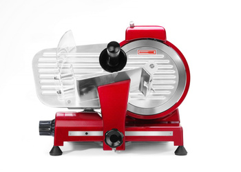 Trancheuse à charcuterie Profi Line RED EDITION, max. 15 cm, épaisseur de coupe 0-12 mm, lame 22 cm | HENDI 970294