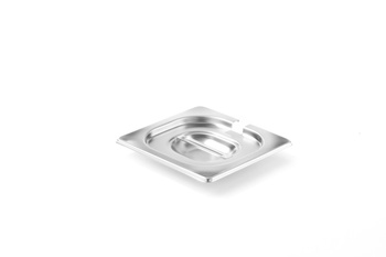 Couvercle en acier pour GN 1/6 PROFI LINE avec encoche pour louche | HENDI 805152
