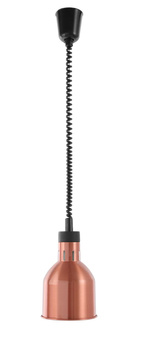 Lampe de maintien au chaud des plats suspendue cylindrique, couleur cuivre, 17,5 cm, 0,25 kW | HENDI 273890
