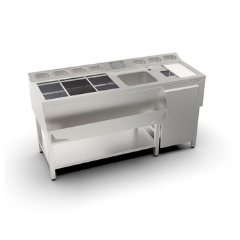 Station de bar 7x GN 1/9 avec rince-verre | FORGAST FG15411
