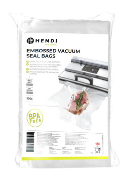 Sachets gaufrés pour machines d’emballage à barrette de soudure, 100 pièces. | HENDI 297414
