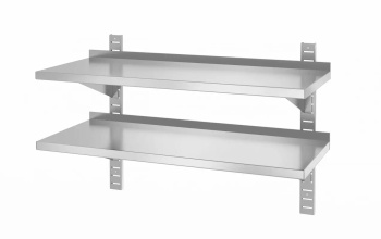 Étagère murale double avec 2 consoles, 100x40x60 cm | HENDI 816592