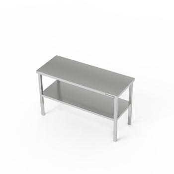 Surélément de table 2 étagères en acier inoxydable 4 pieds 100x40x60 cm | FORGAST