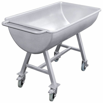 Bac inox 1 compartiment sur roulettes, 110x65x82,5 cm | CONTACTO 402/150