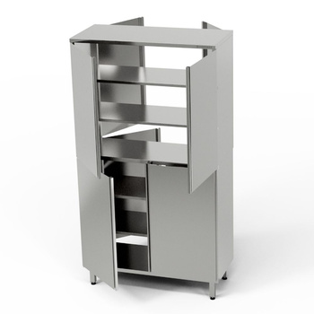 Armoire en acier inoxydable traversante à deux sections 110x50x200 cm | FORGAST