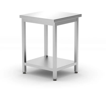Table de travail centrale avec étagère, 60x60x85 cm | HENDI 817094