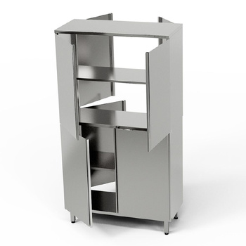 Armoire traversante en acier inoxydable à deux compartiments 80x50x180 cm | FORGAST