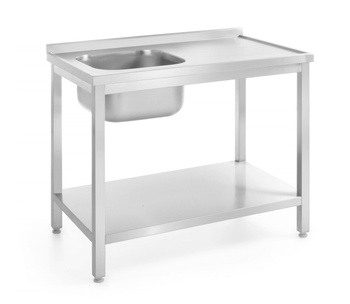 Table avec évier 1 bac et étagère | HENDI 812631